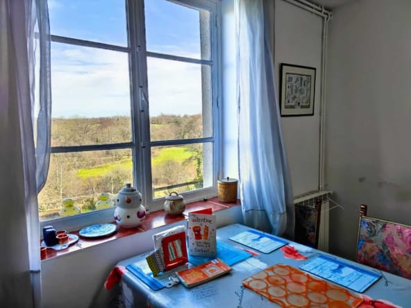 Cosy room with countryside window view.