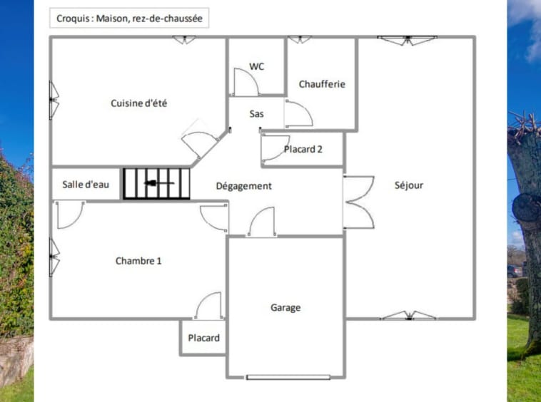 Ground floor house plan with labelled rooms.